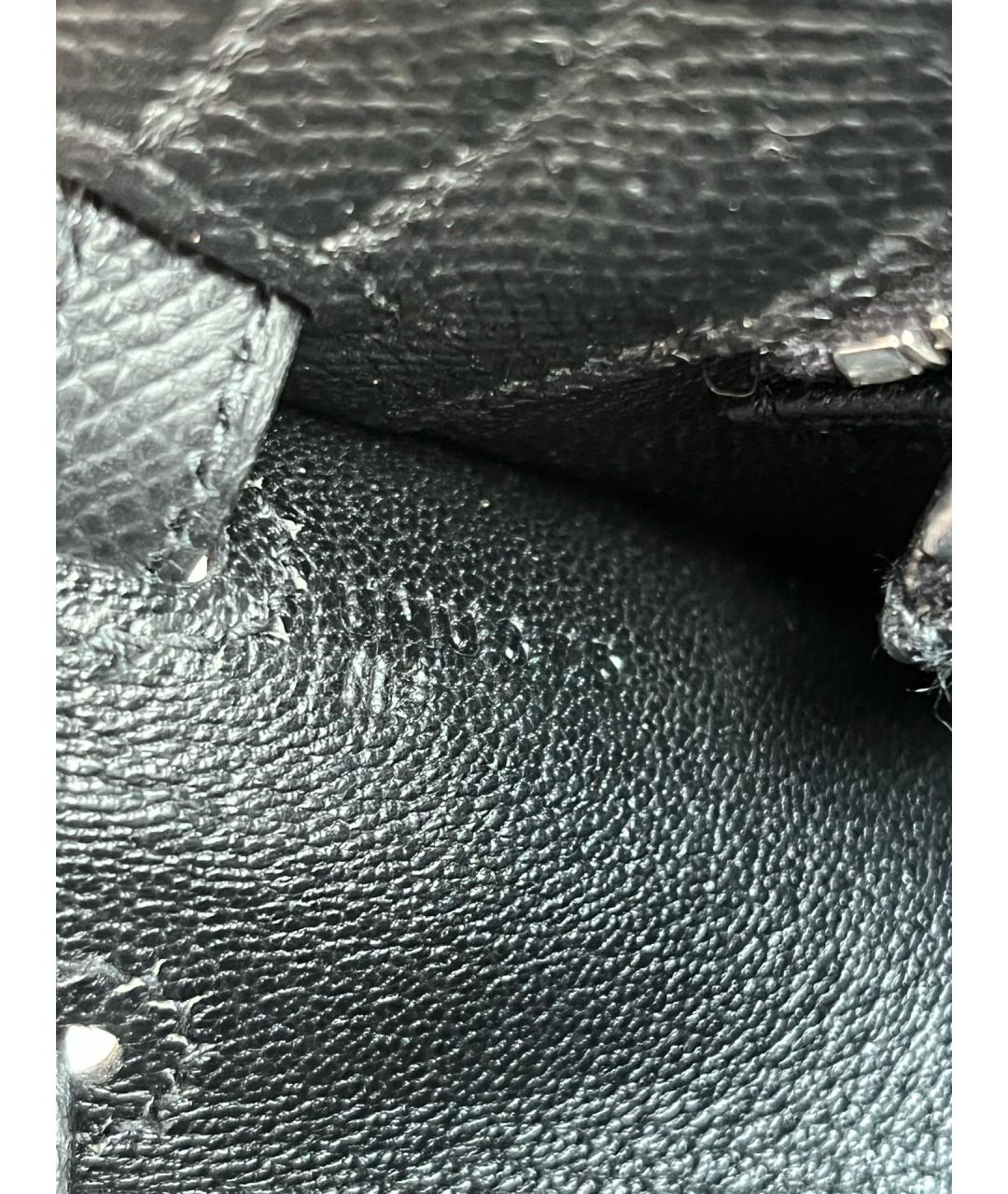 HERMES Черная кожаная сумка с короткими ручками, фото 9