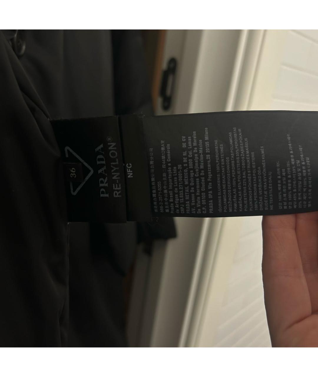 PRADA Черный синтетический пуховик, фото 3