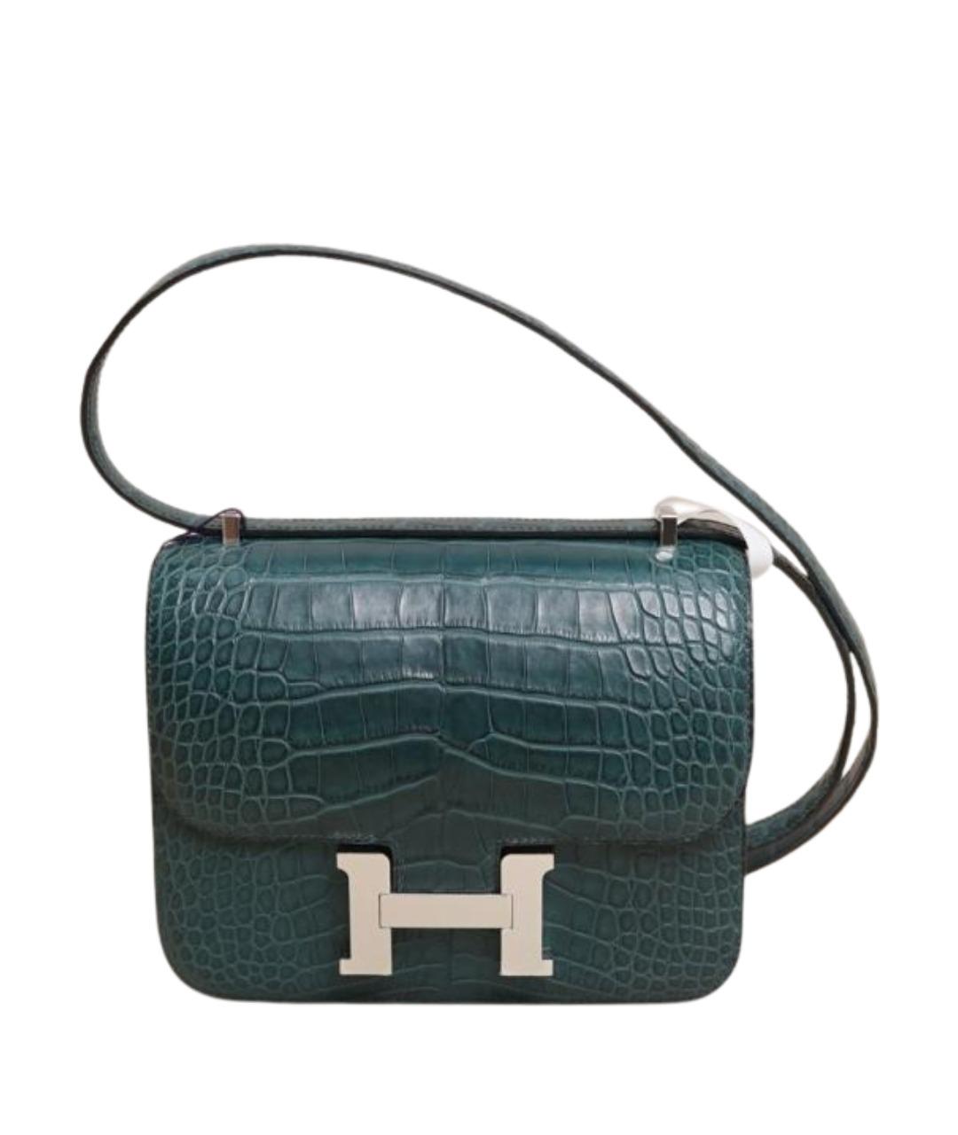 HERMES Зеленая кожаная сумка через плечо, фото 1