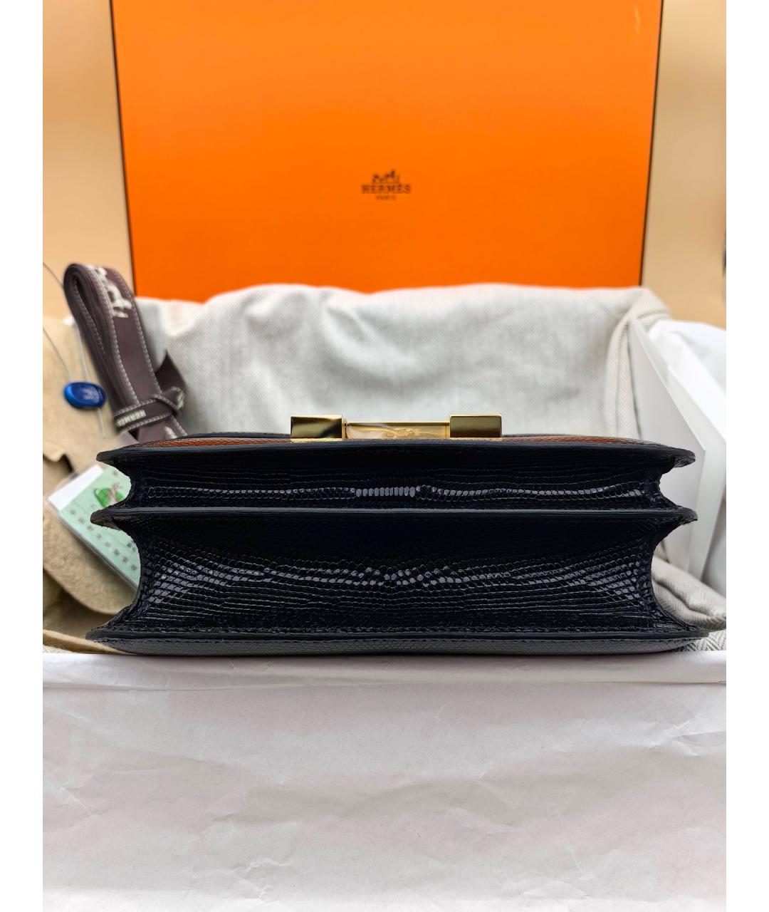 HERMES Черная кожаная сумка через плечо, фото 4