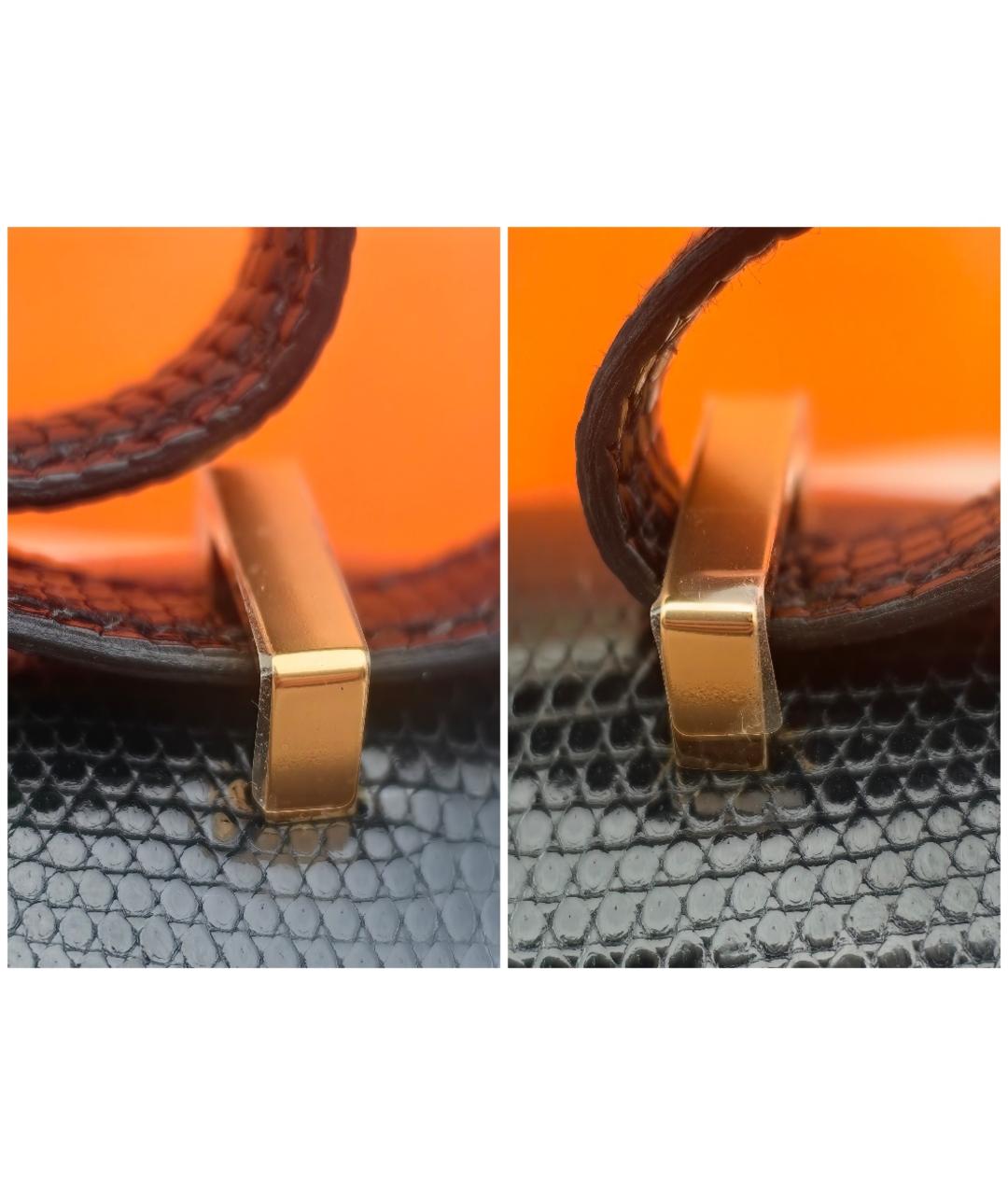 HERMES Черная кожаная сумка через плечо, фото 3