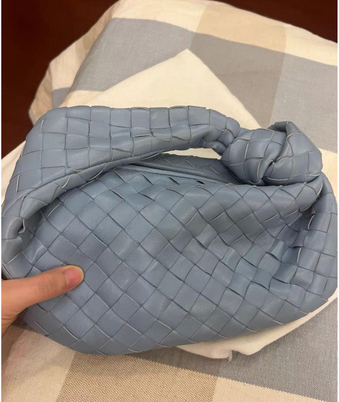 BOTTEGA VENETA Голубая кожаная сумка с короткими ручками, фото 2