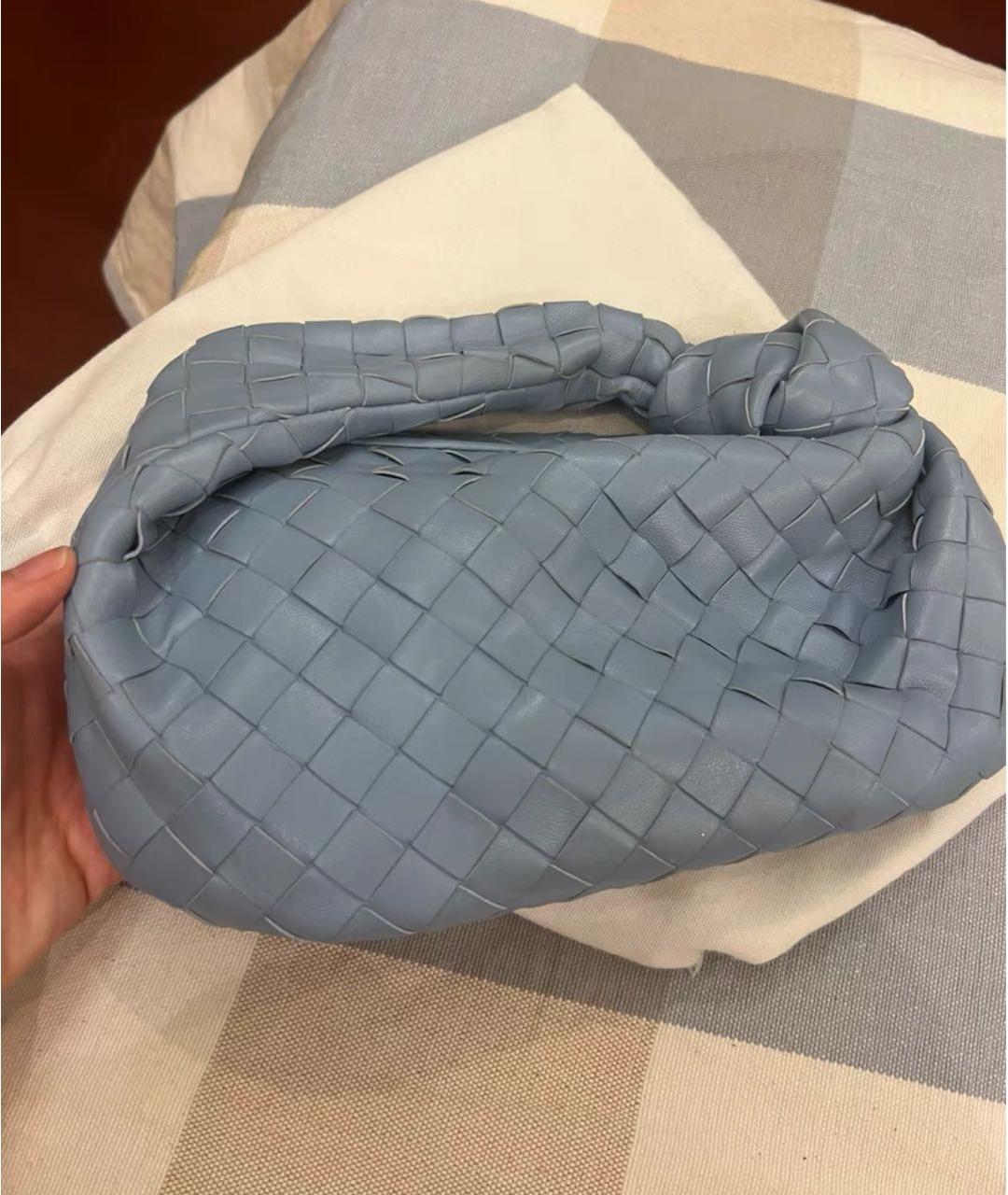 BOTTEGA VENETA Голубая кожаная сумка с короткими ручками, фото 3