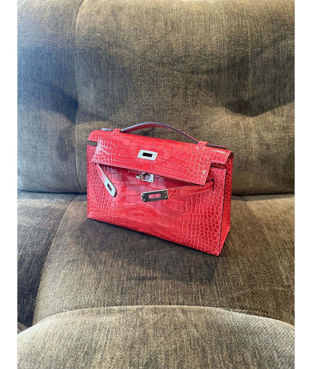 HERMES Розовая сумка тоут из лакированной кожи, фото 4