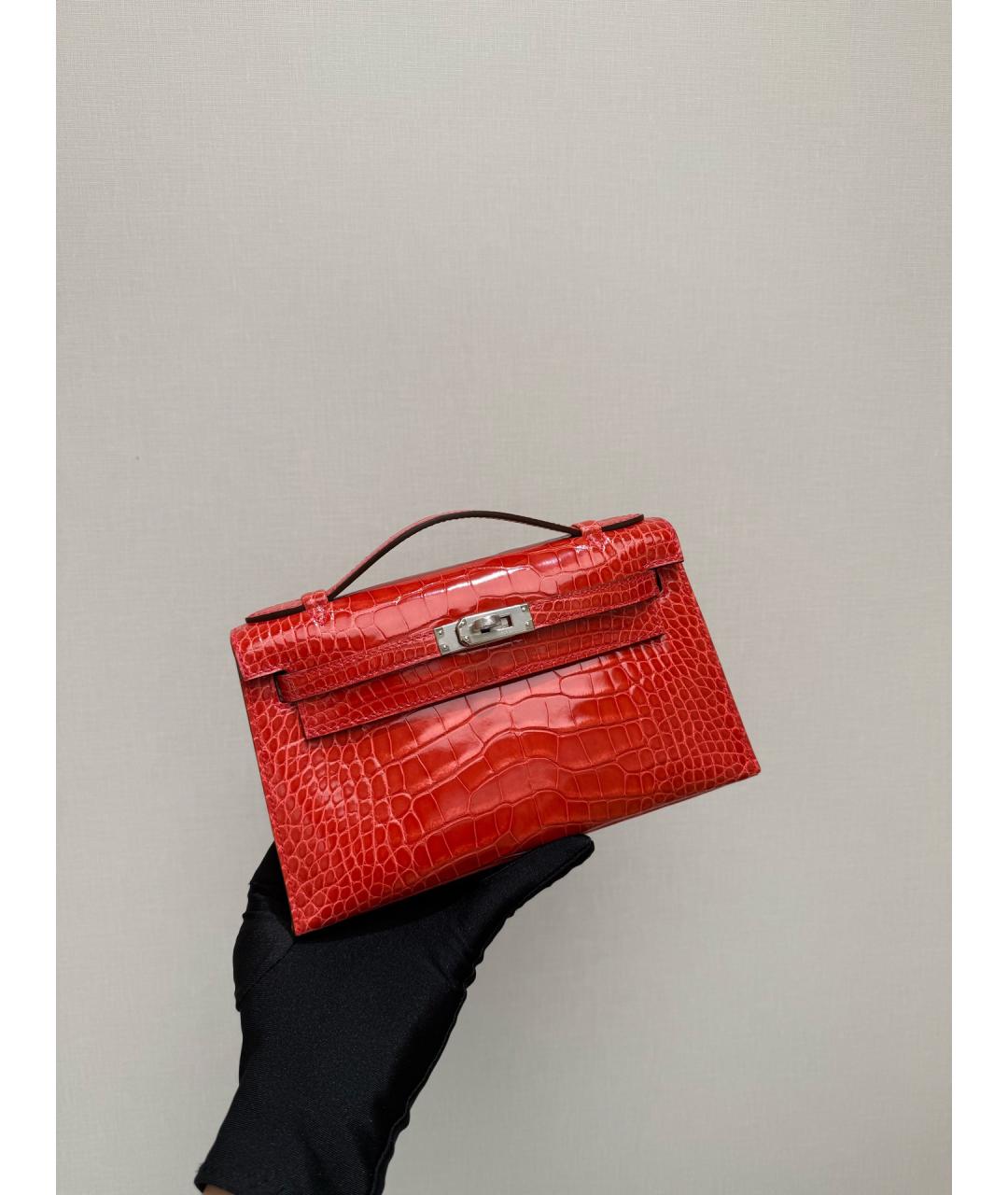 HERMES Розовая сумка тоут из лакированной кожи, фото 10