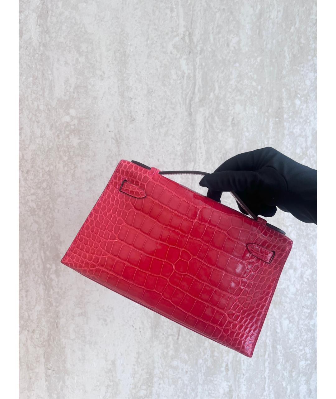 HERMES Розовая сумка тоут из лакированной кожи, фото 8