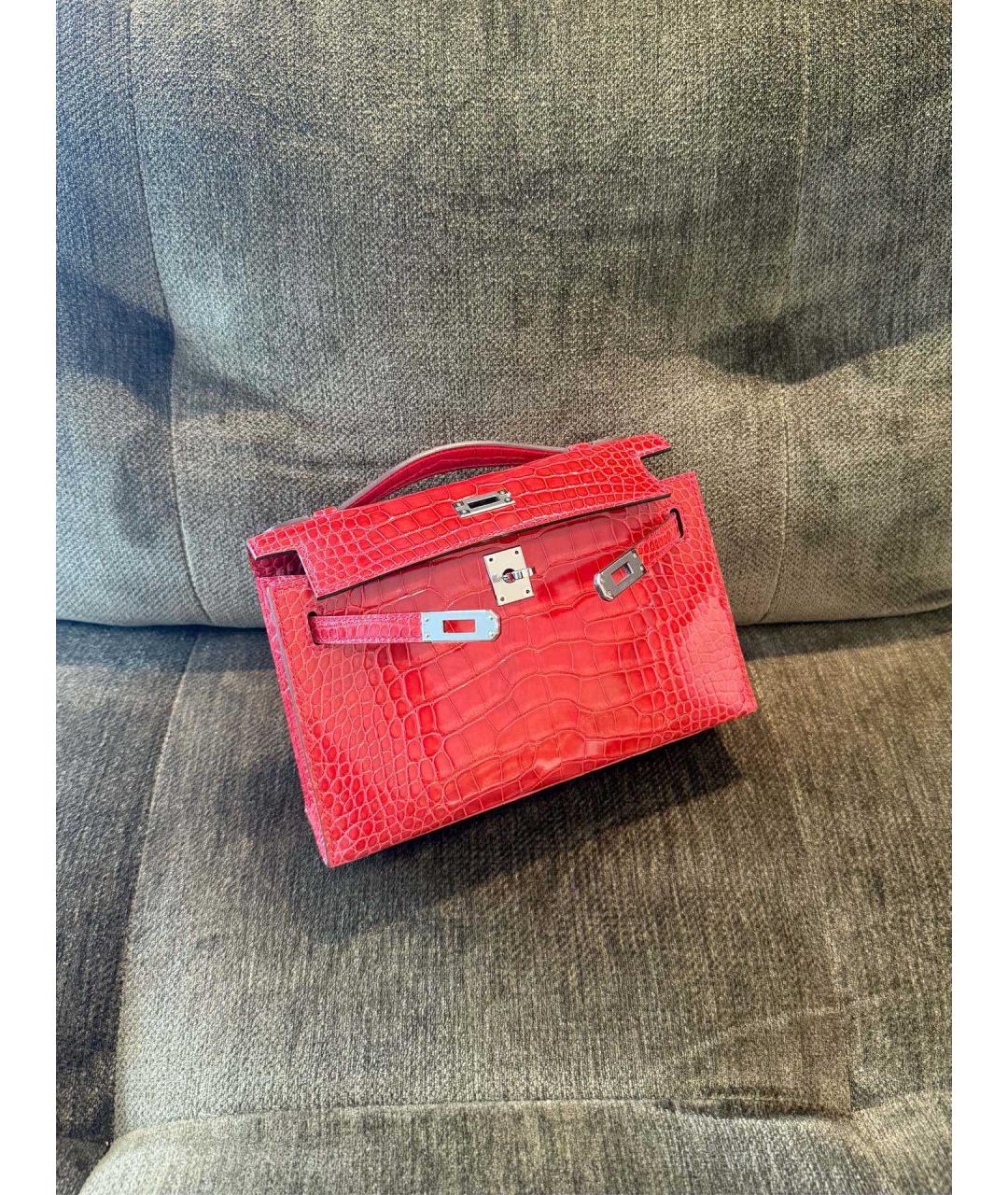 HERMES Розовая сумка тоут из лакированной кожи, фото 6