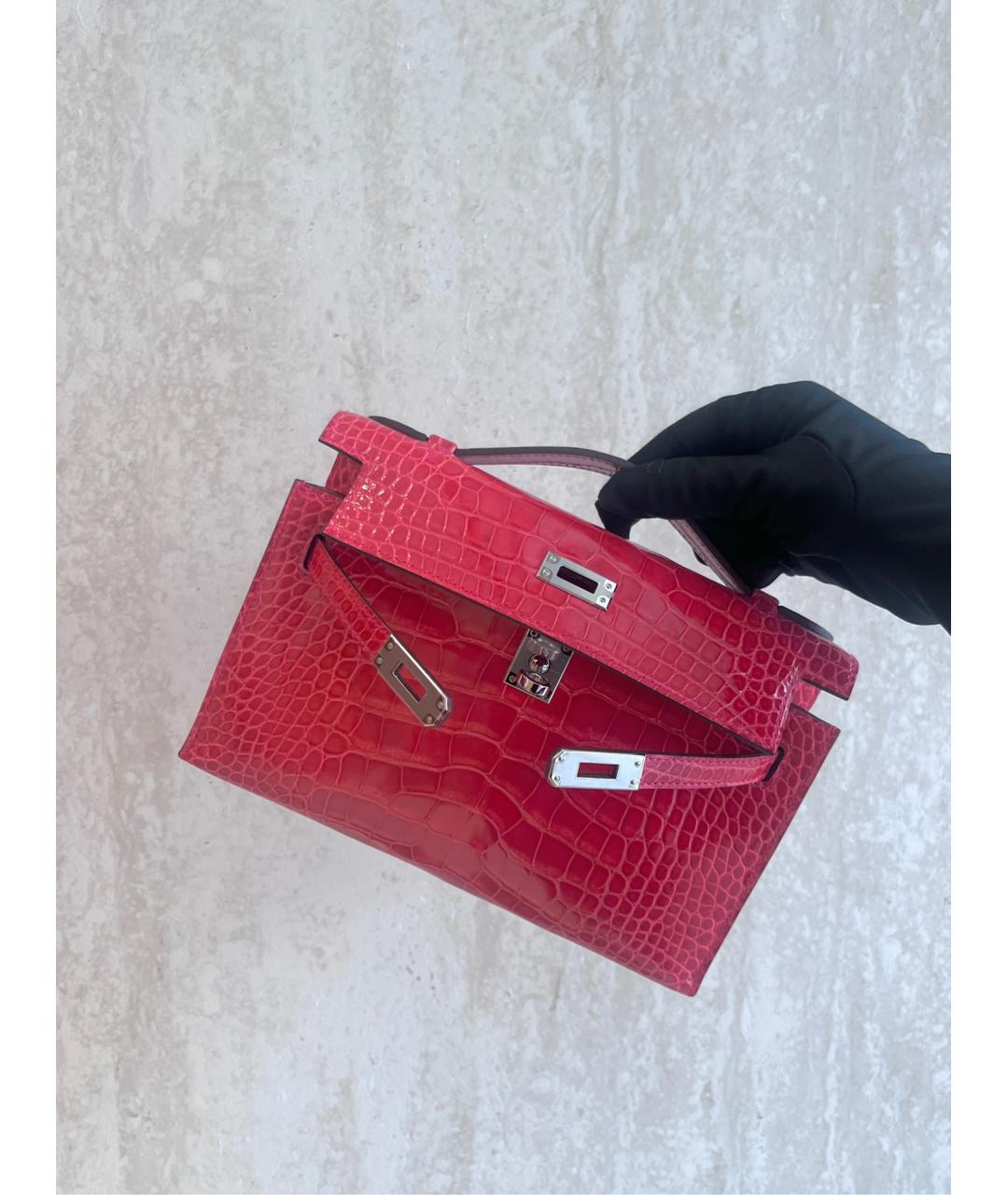 HERMES Розовая сумка тоут из лакированной кожи, фото 7