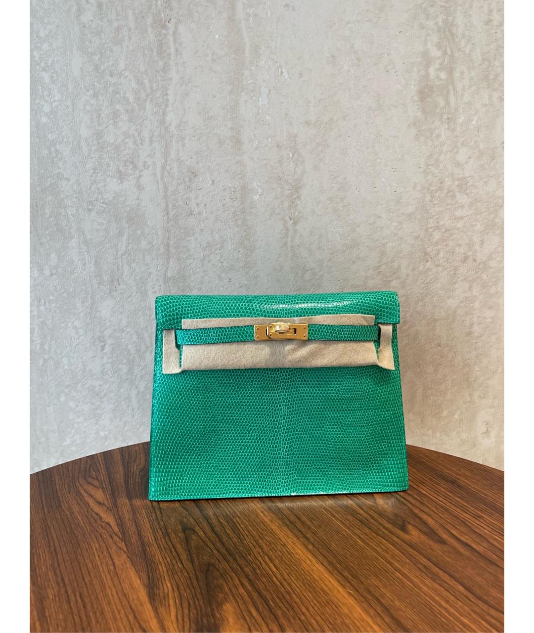 HERMES Зеленая кожаная сумка через плечо, фото 8
