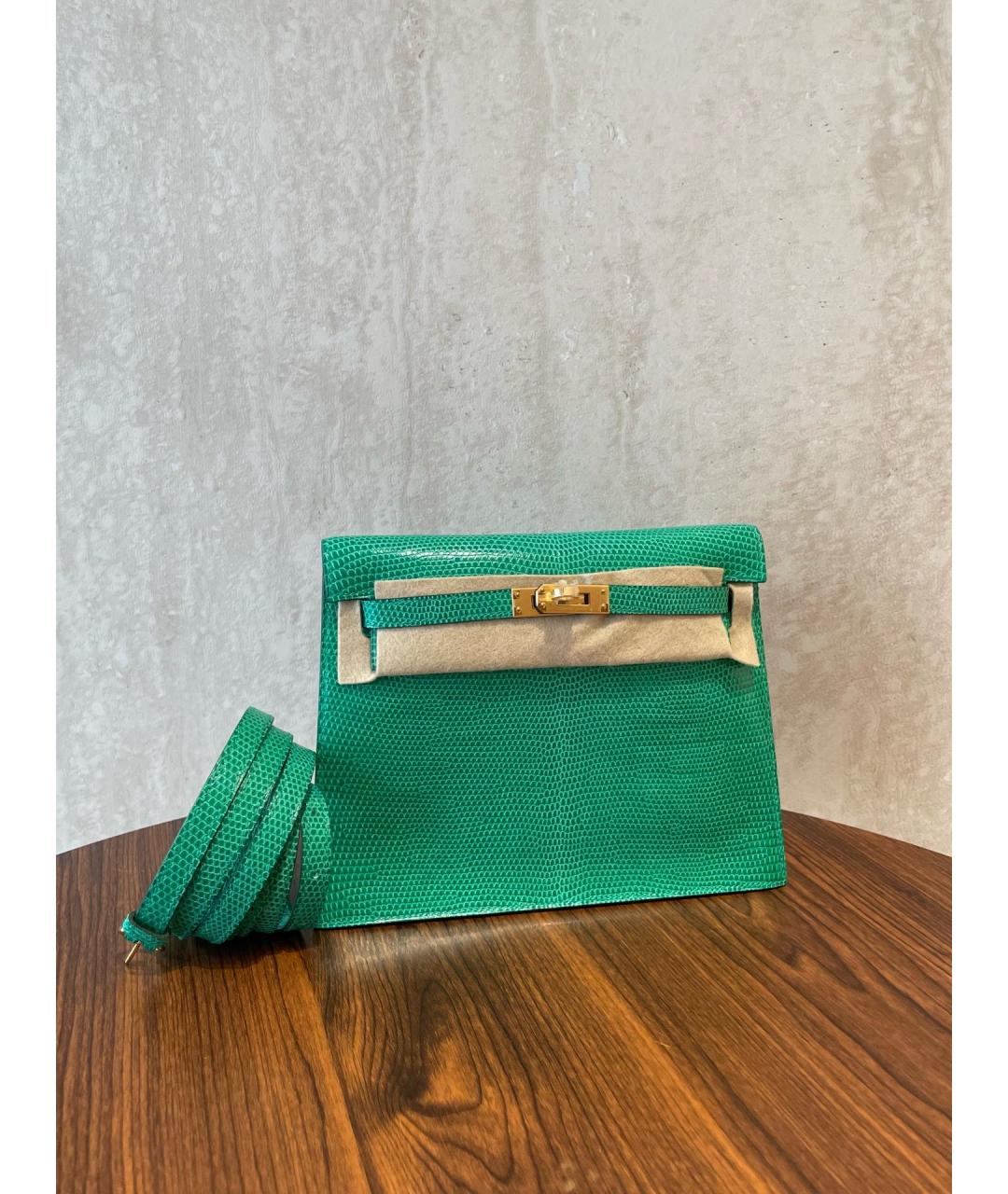 HERMES Зеленая кожаная сумка через плечо, фото 4