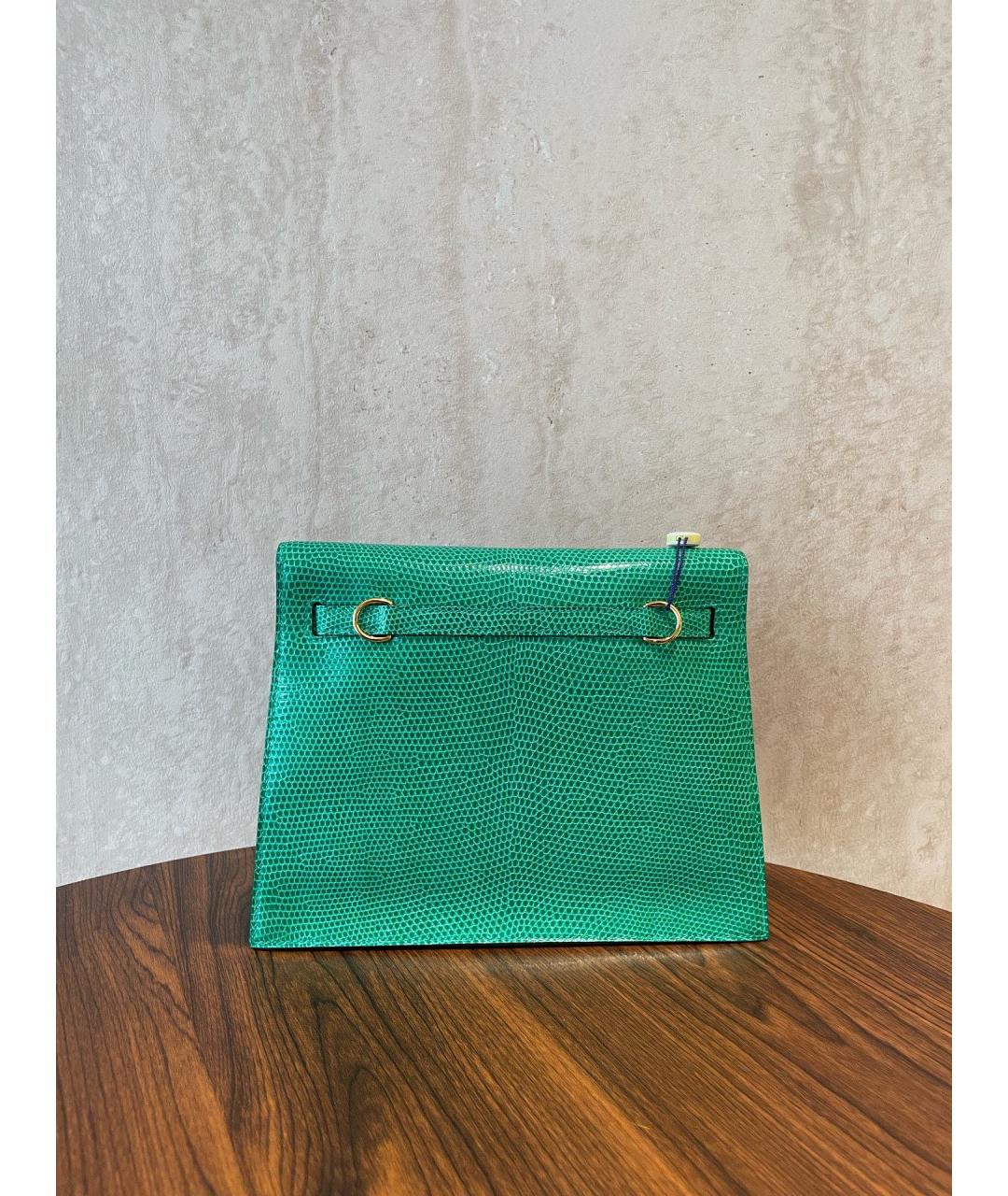 HERMES Зеленая кожаная сумка через плечо, фото 5