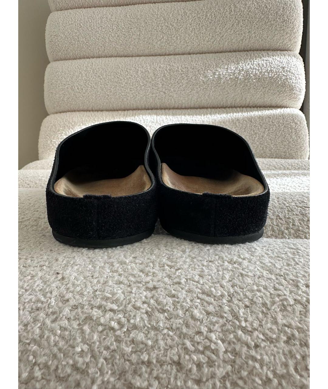 THE ROW Черные замшевые сабо, фото 6