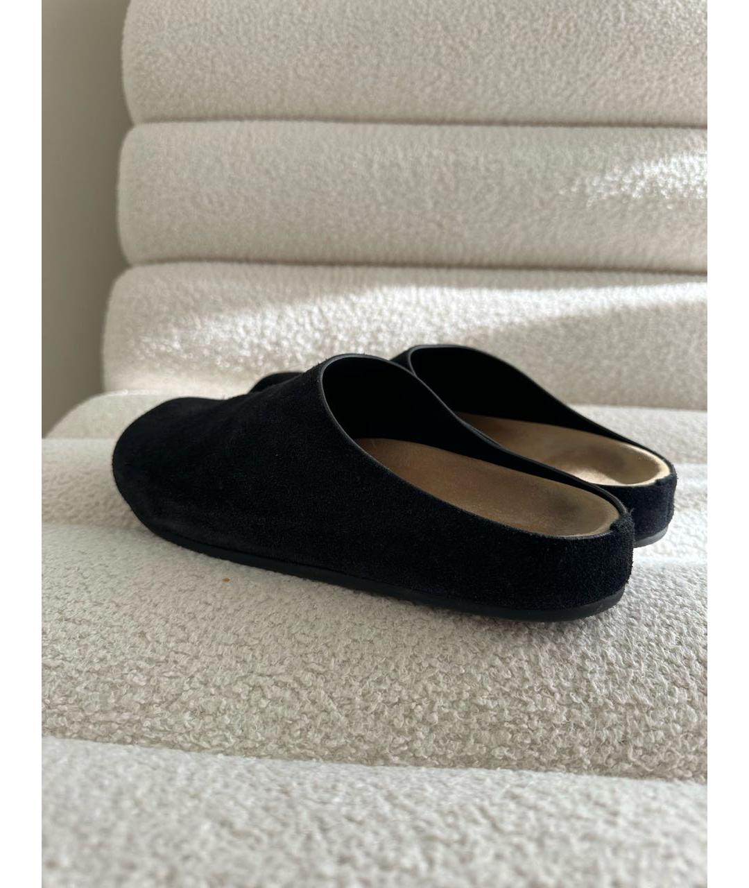 THE ROW Черные замшевые сабо, фото 4
