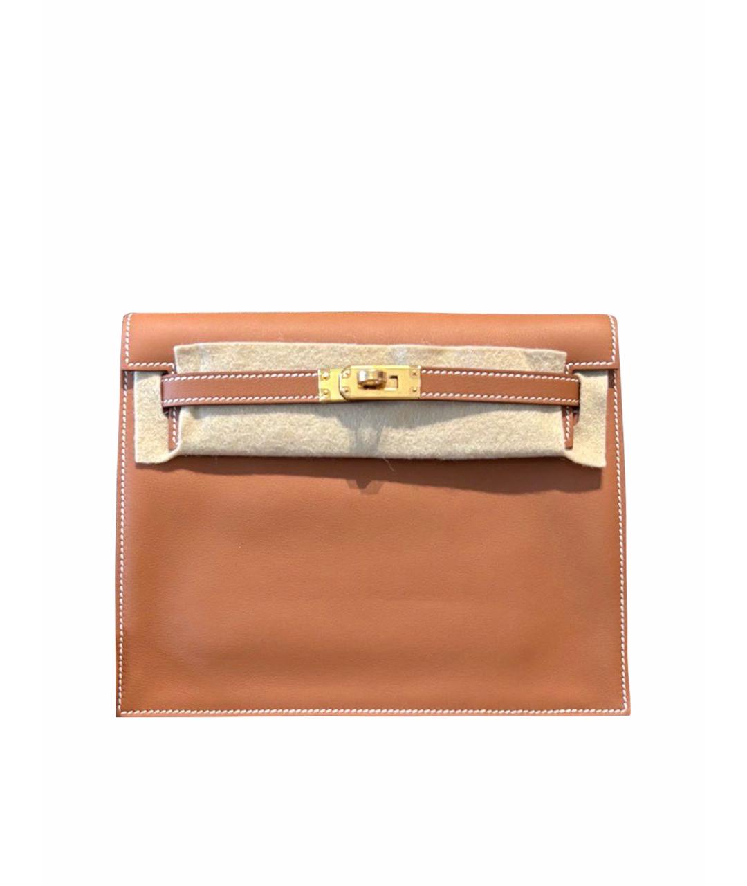 HERMES Коричневая кожаная сумка через плечо, фото 1