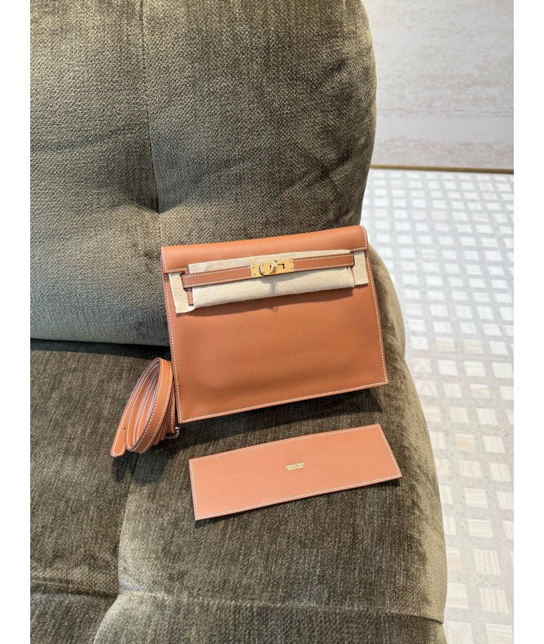 HERMES Коричневая кожаная сумка через плечо, фото 3