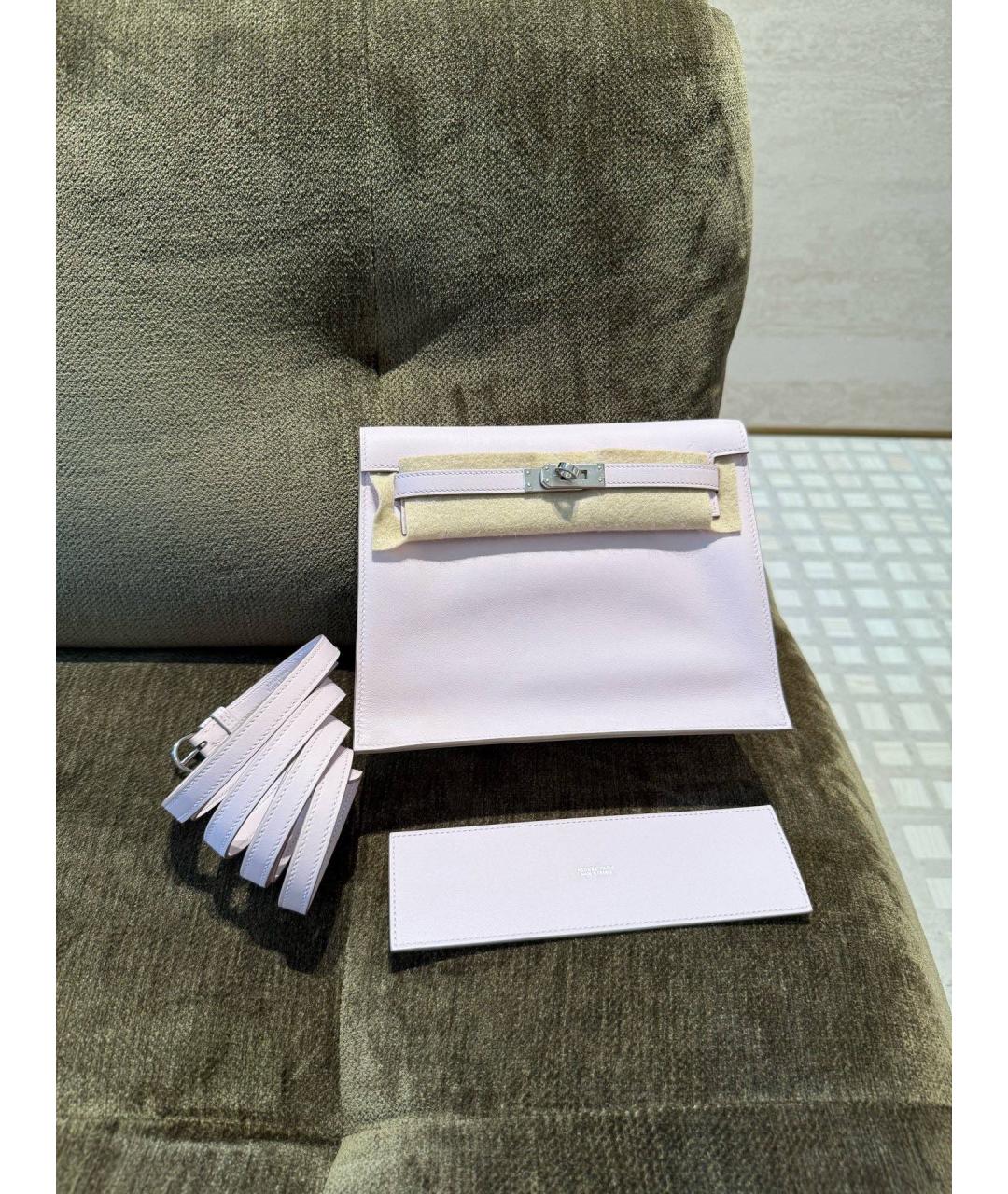 HERMES Фиолетовая кожаная сумка через плечо, фото 7