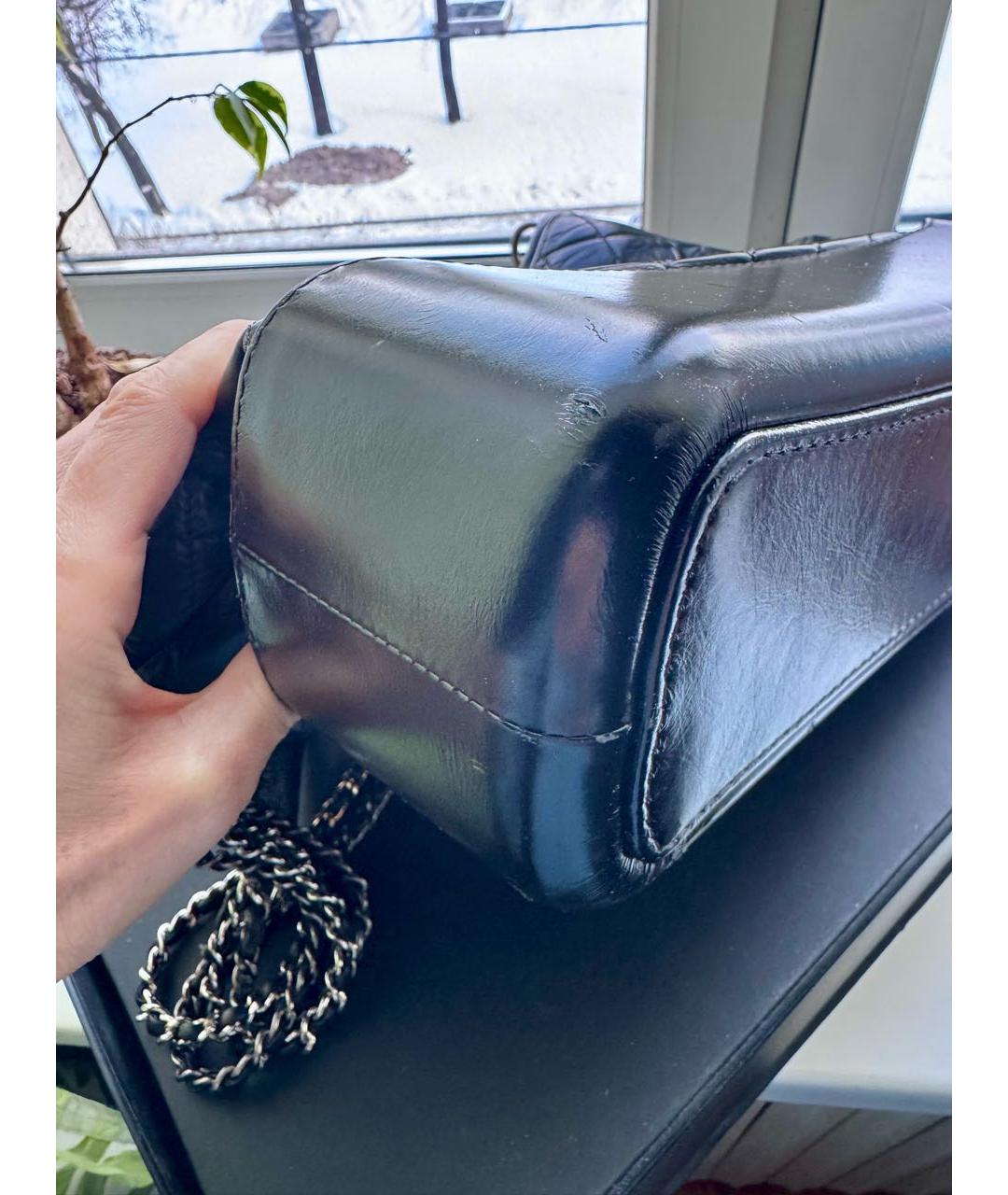 CHANEL Черная кожаная сумка через плечо, фото 5