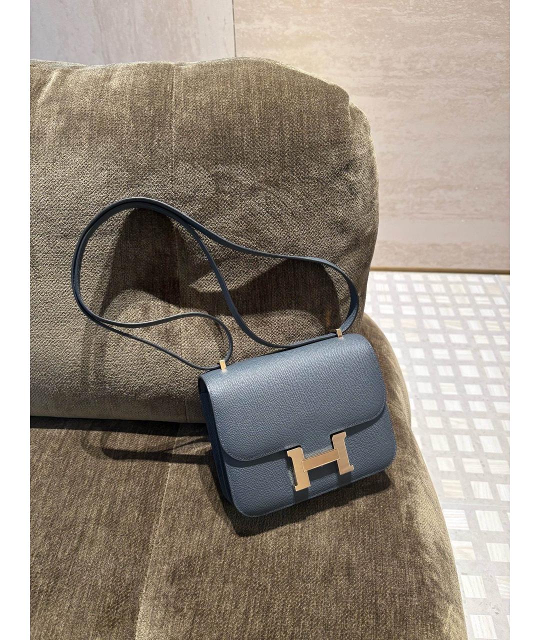 HERMES Серая кожаная сумка через плечо, фото 2