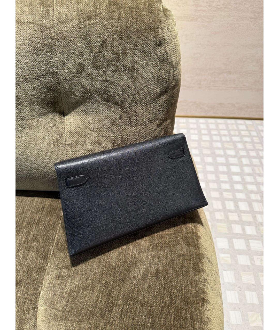 HERMES Черная кожаная сумка через плечо, фото 3