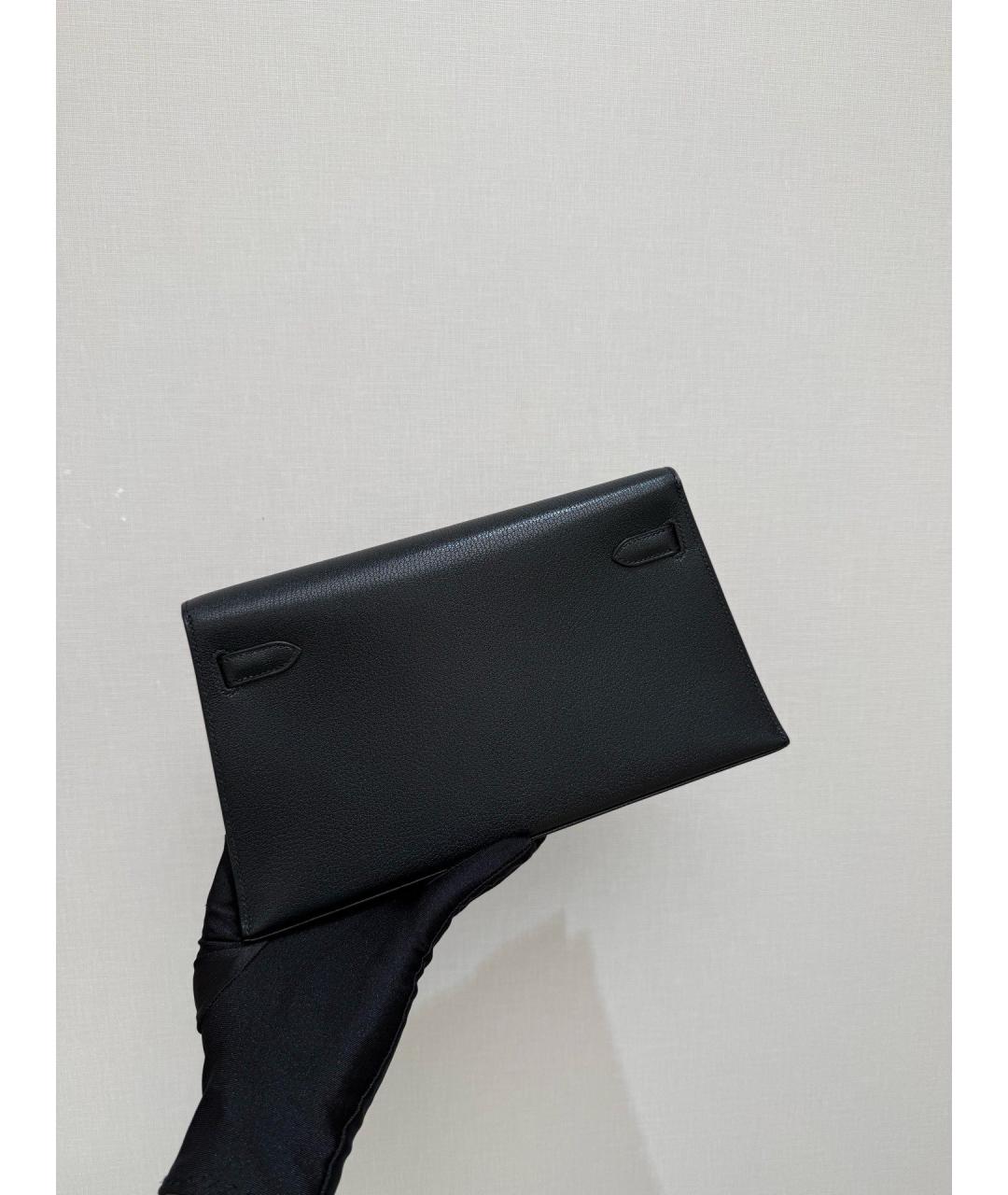 HERMES Черная кожаная сумка через плечо, фото 6