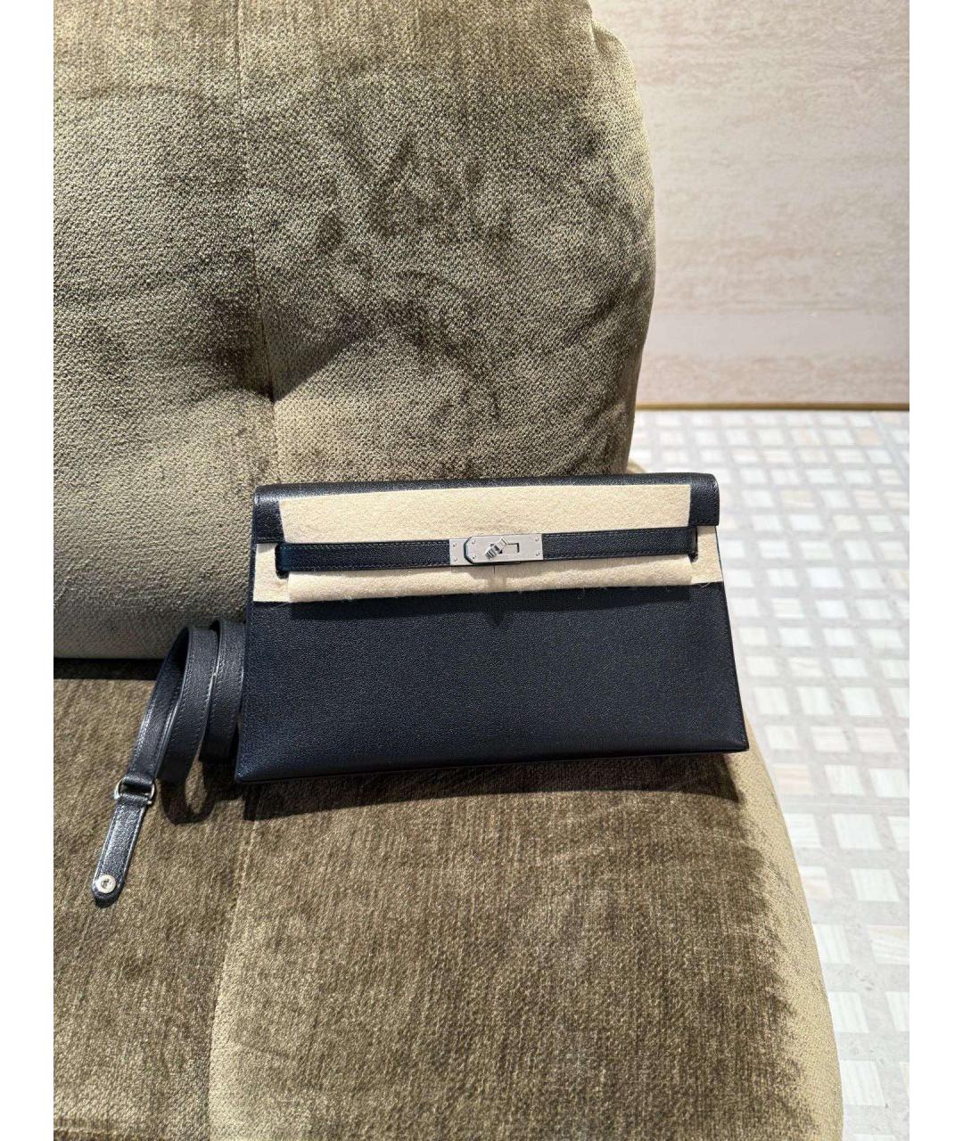 HERMES Черная кожаная сумка через плечо, фото 7