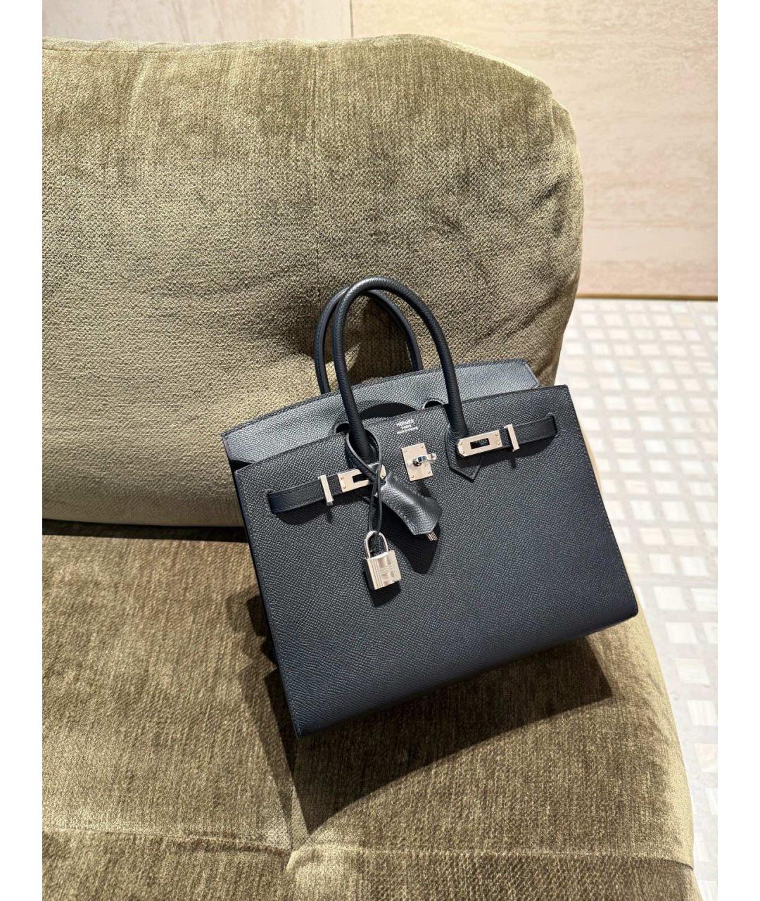 HERMES Черная кожаная сумка с короткими ручками, фото 3