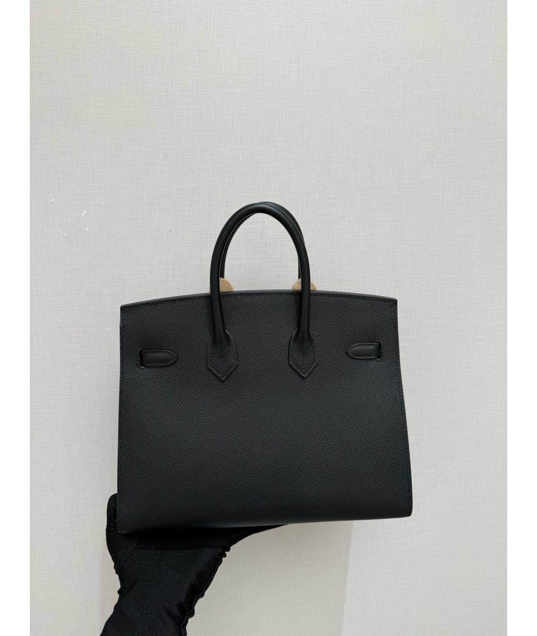 HERMES Черная кожаная сумка с короткими ручками, фото 7