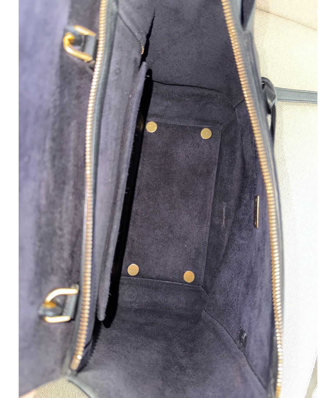 CELINE Черная кожаная сумка тоут, фото 8