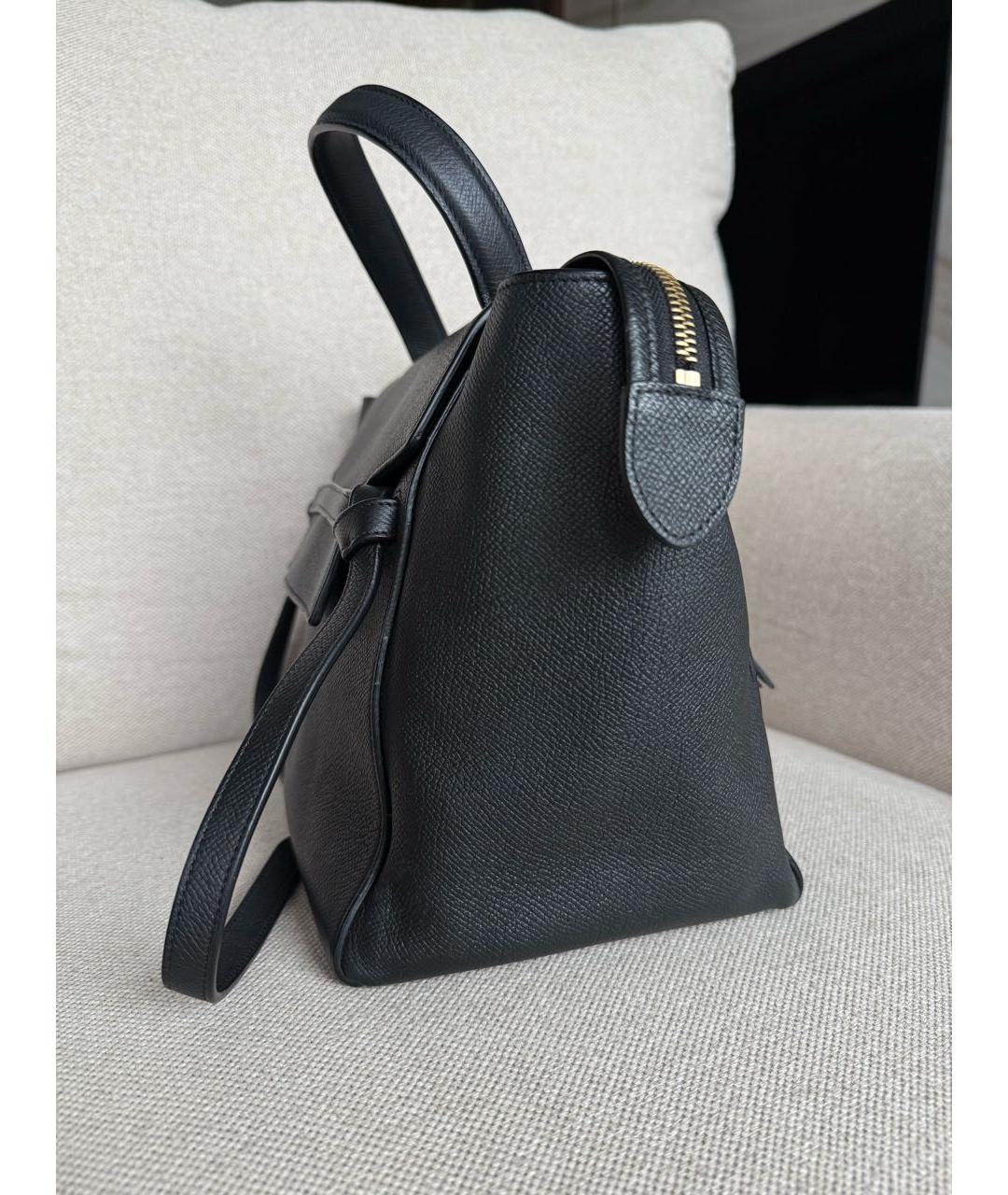 CELINE Черная кожаная сумка тоут, фото 3