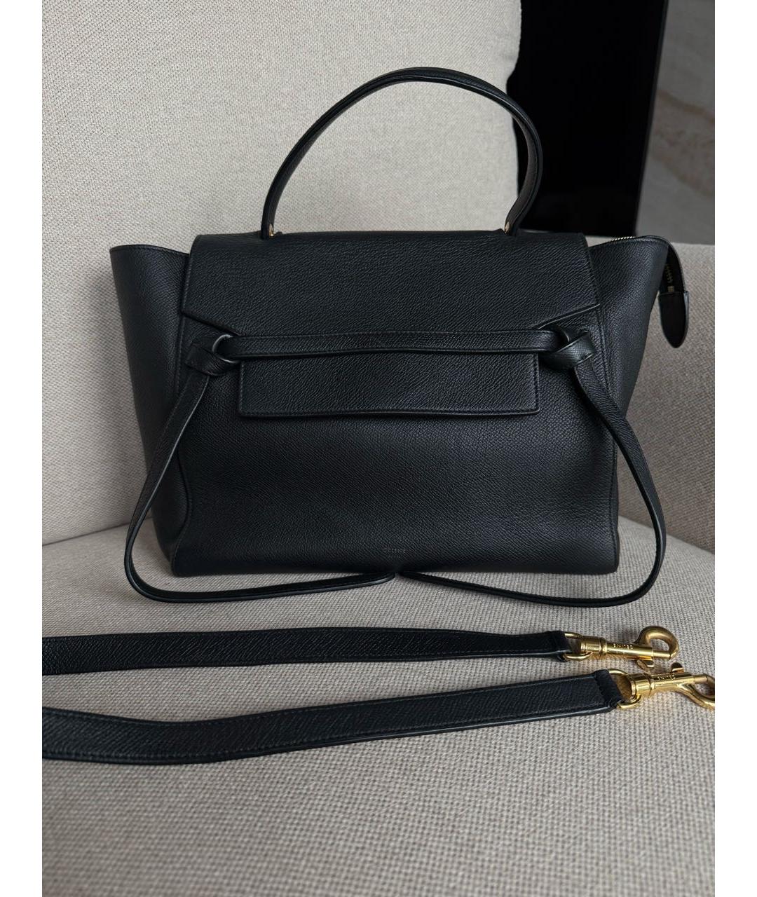 CELINE Черная кожаная сумка тоут, фото 2