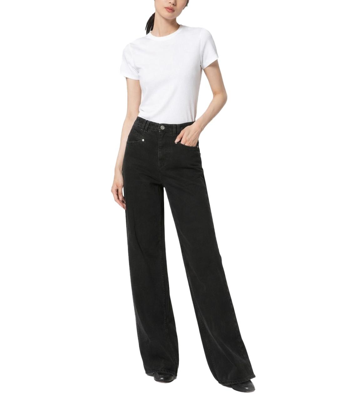 ISABEL MARANT Черные хлопковые джинсы клеш, фото 2