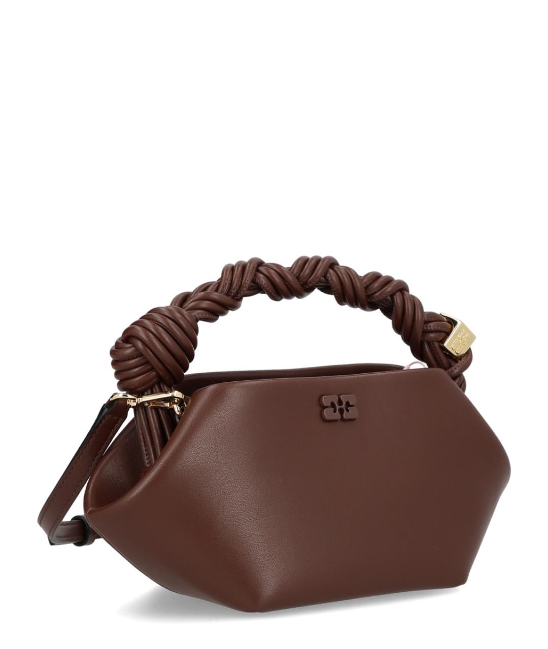 GANNI Коричневая кожаная сумка тоут, фото 2