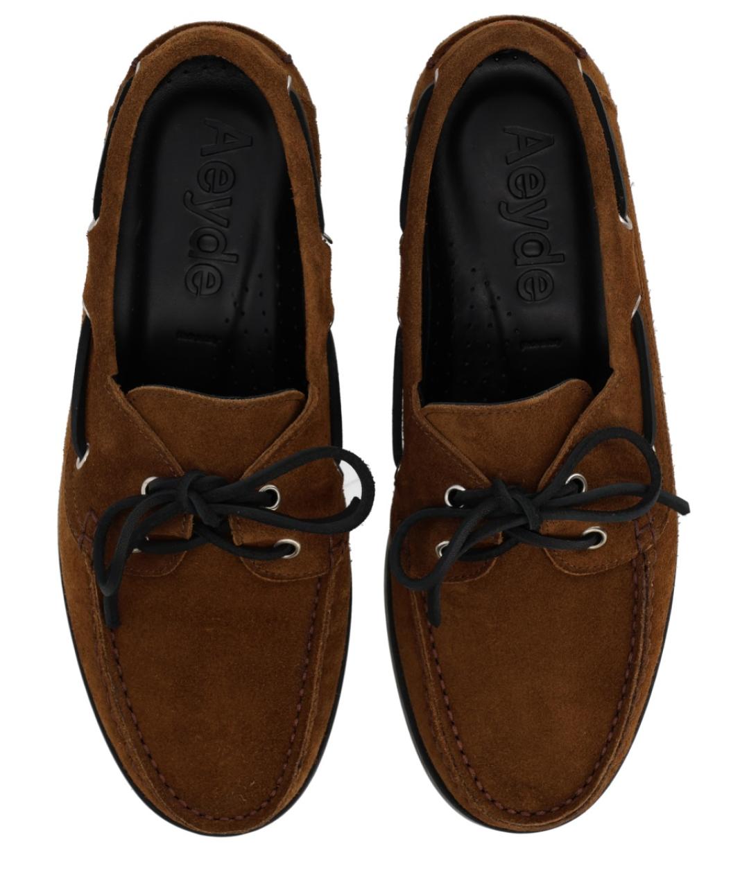 AEYDE Коричневые замшевые лоферы, фото 5