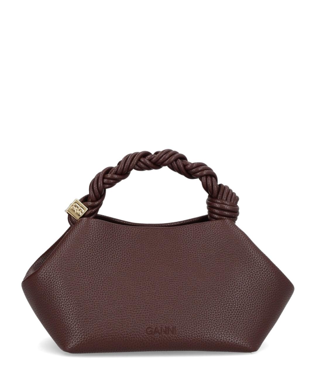 GANNI Коричневая синтетическая сумка тоут, фото 2