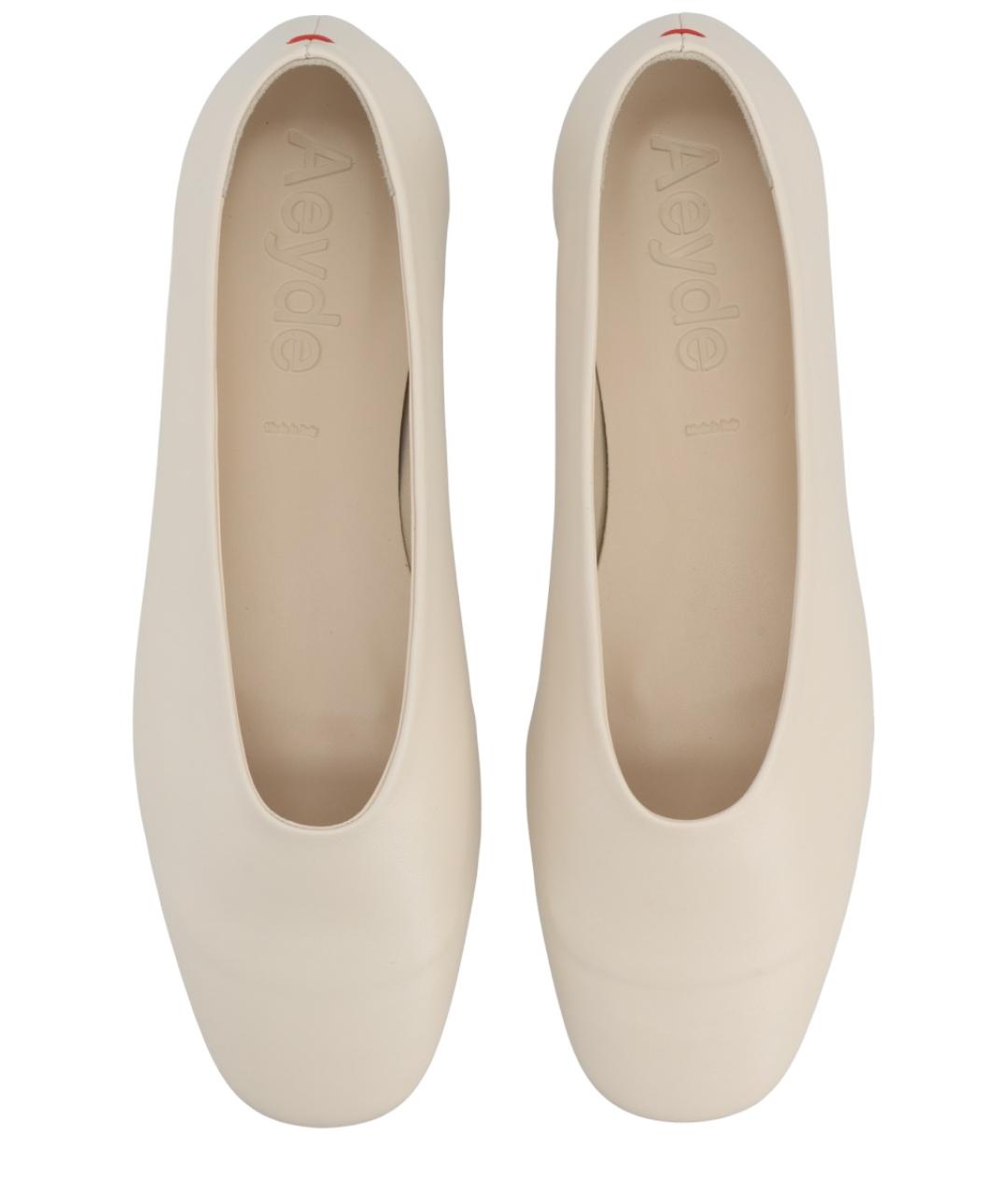AEYDE Белые кожаные балетки, фото 5