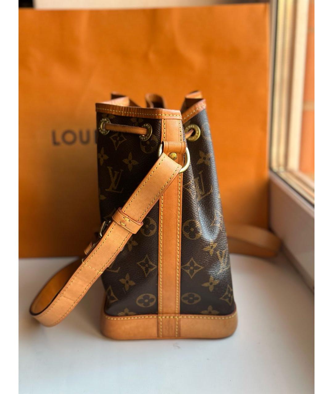 LOUIS VUITTON Коричневая кожаная сумка тоут, фото 7