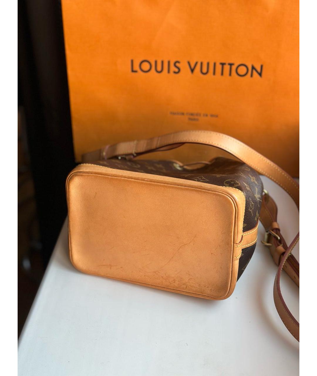 LOUIS VUITTON Коричневая кожаная сумка тоут, фото 3