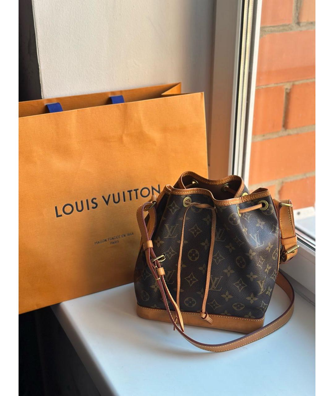 LOUIS VUITTON Коричневая кожаная сумка тоут, фото 2