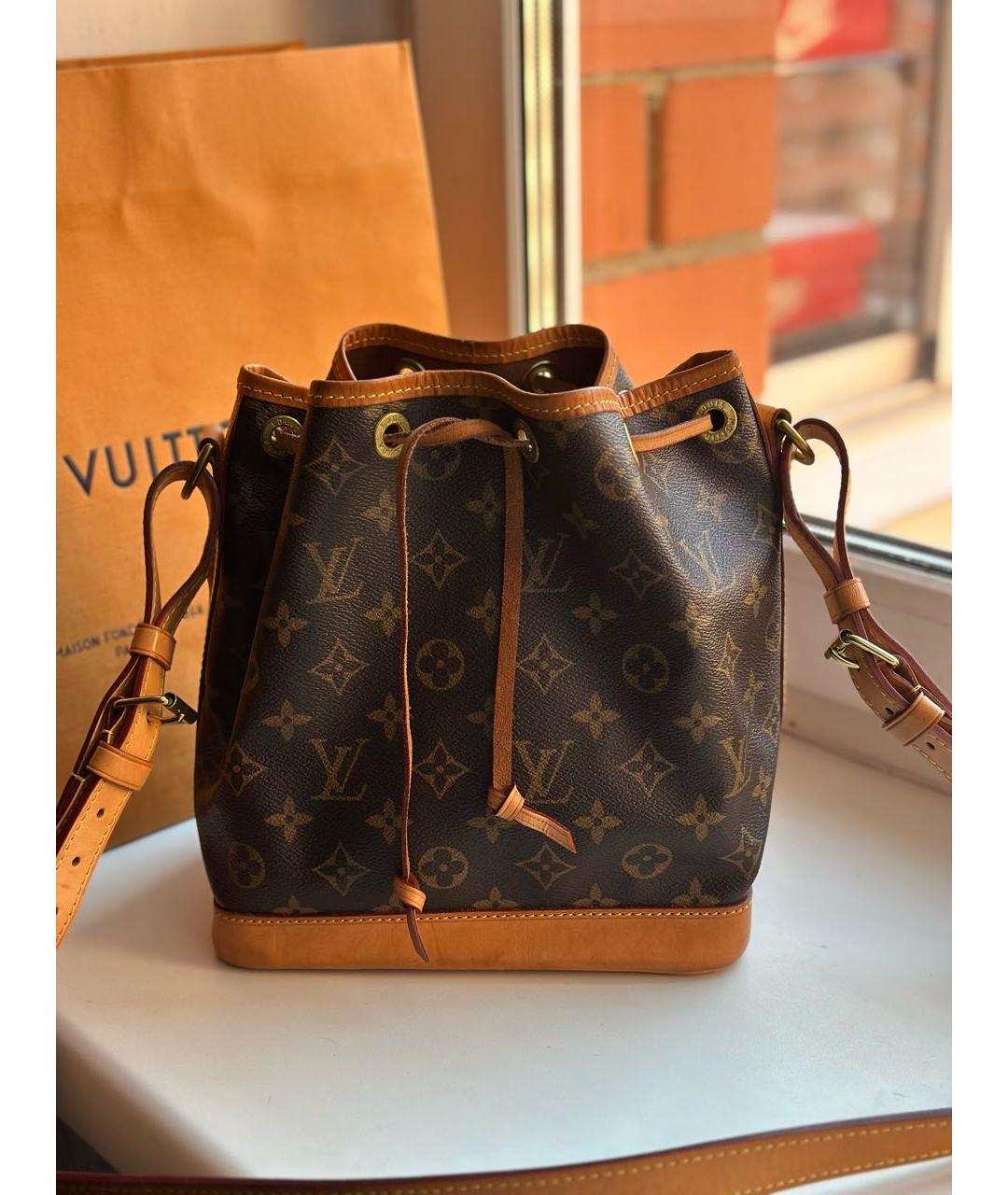 LOUIS VUITTON Коричневая кожаная сумка тоут, фото 4