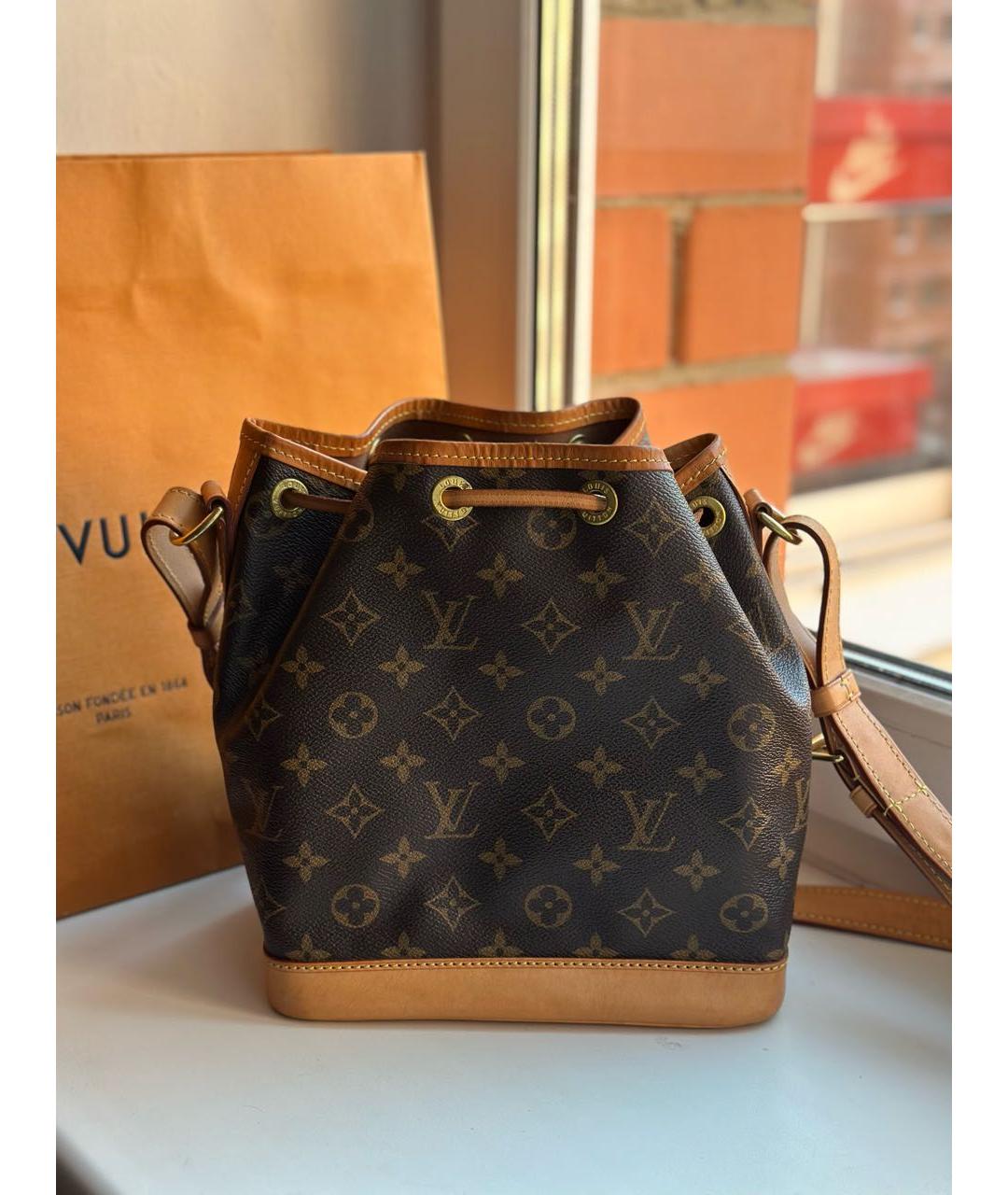 LOUIS VUITTON Коричневая кожаная сумка тоут, фото 6