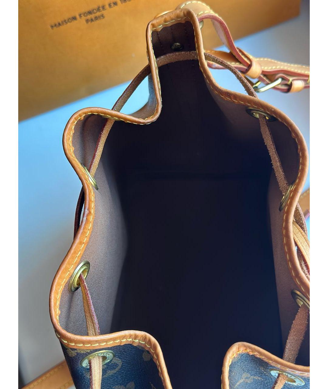 LOUIS VUITTON Коричневая кожаная сумка тоут, фото 8