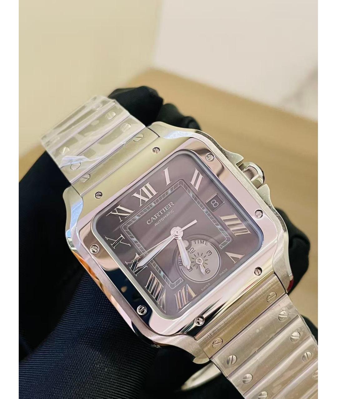 CARTIER Черные металлические часы, фото 4