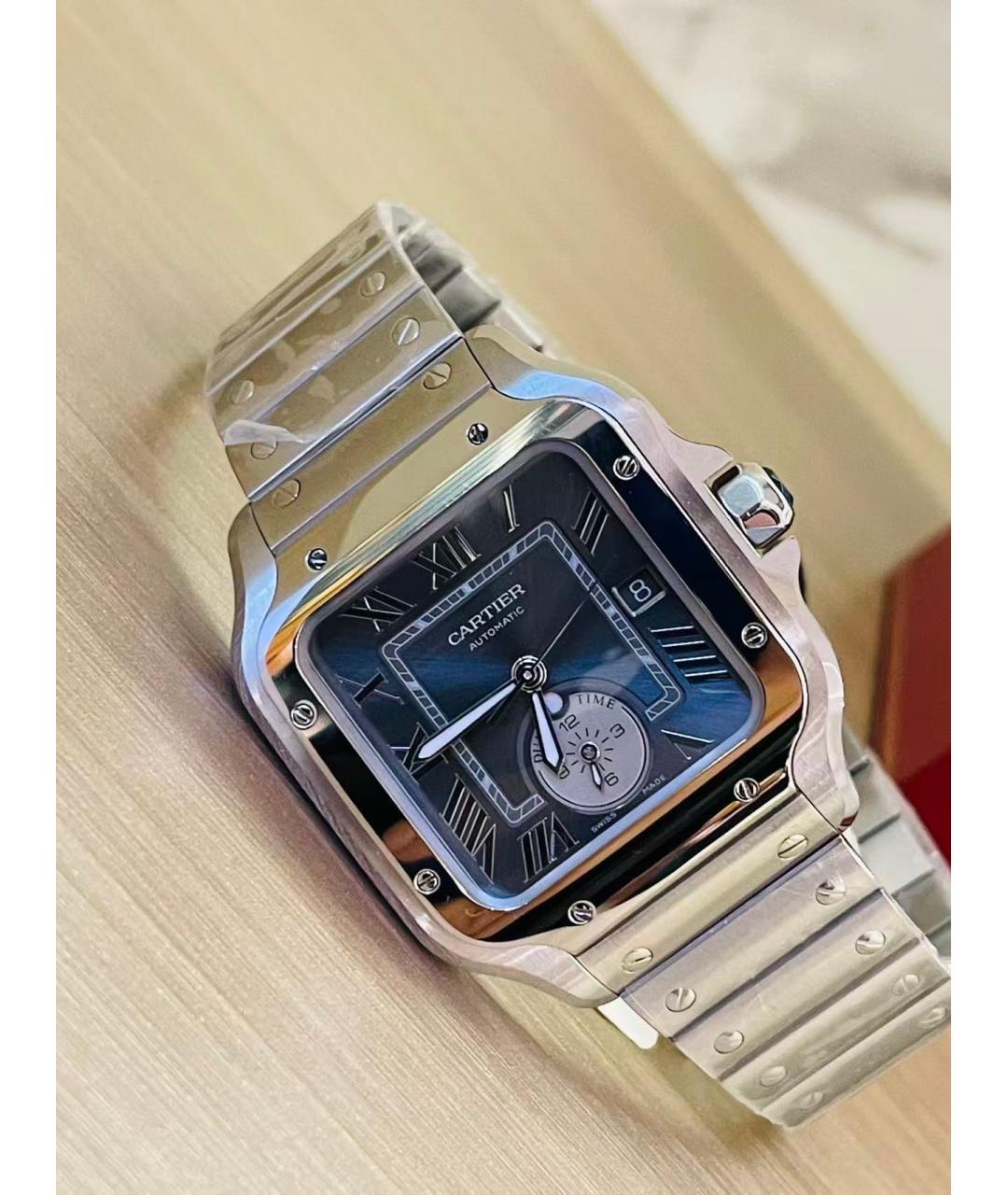 CARTIER Черные металлические часы, фото 7