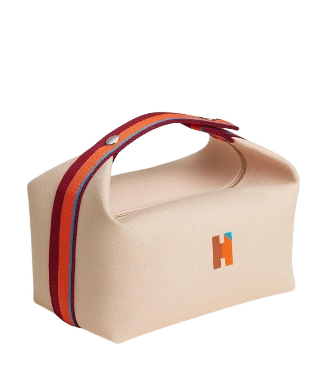 HERMES Белая тканевая косметичка, фото 1