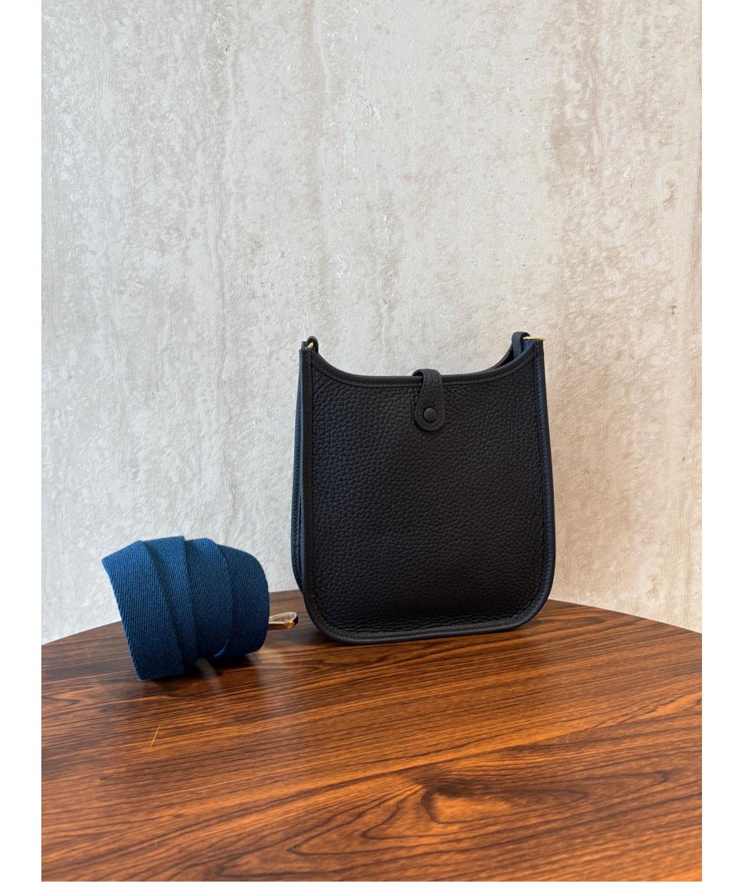 HERMES Темно-синяя кожаная сумка через плечо, фото 4