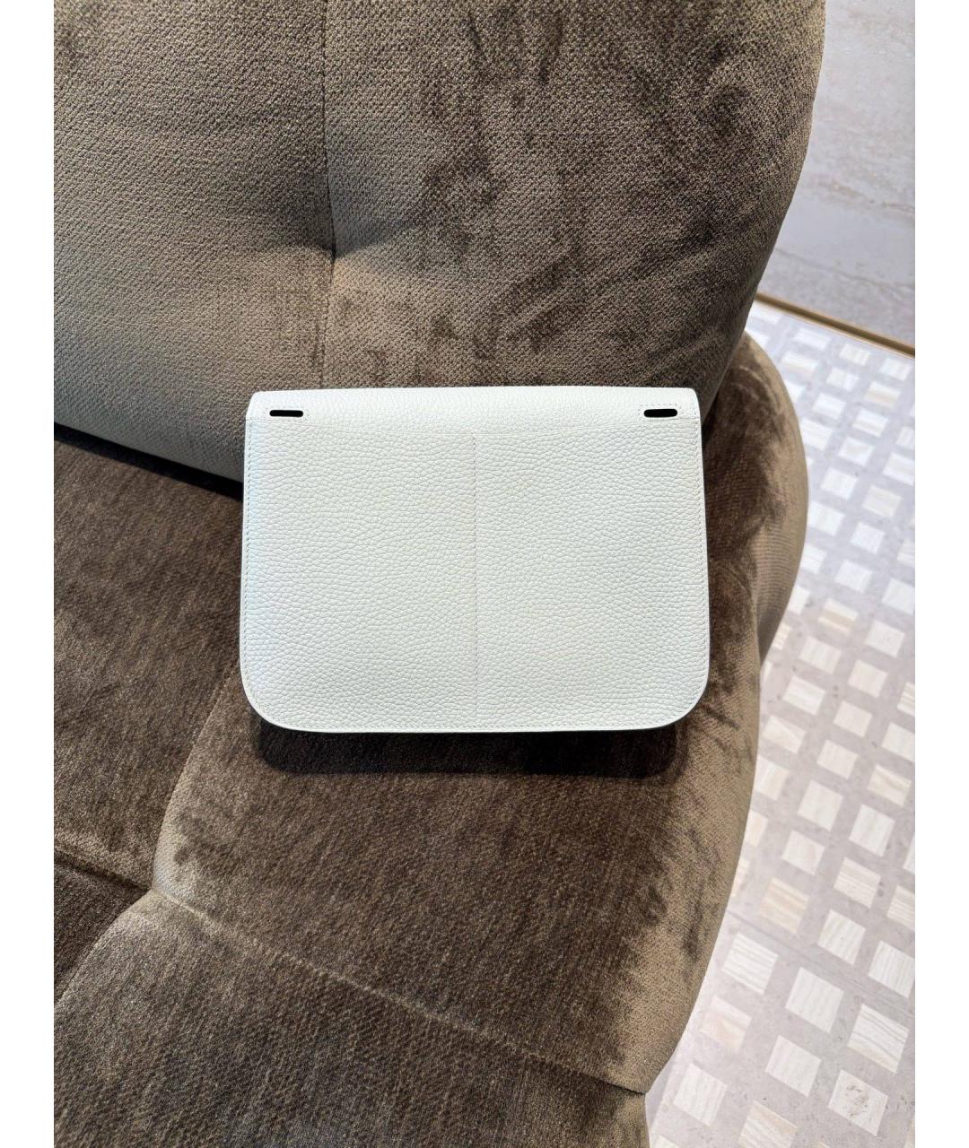 HERMES Серая кожаная сумка с короткими ручками, фото 3