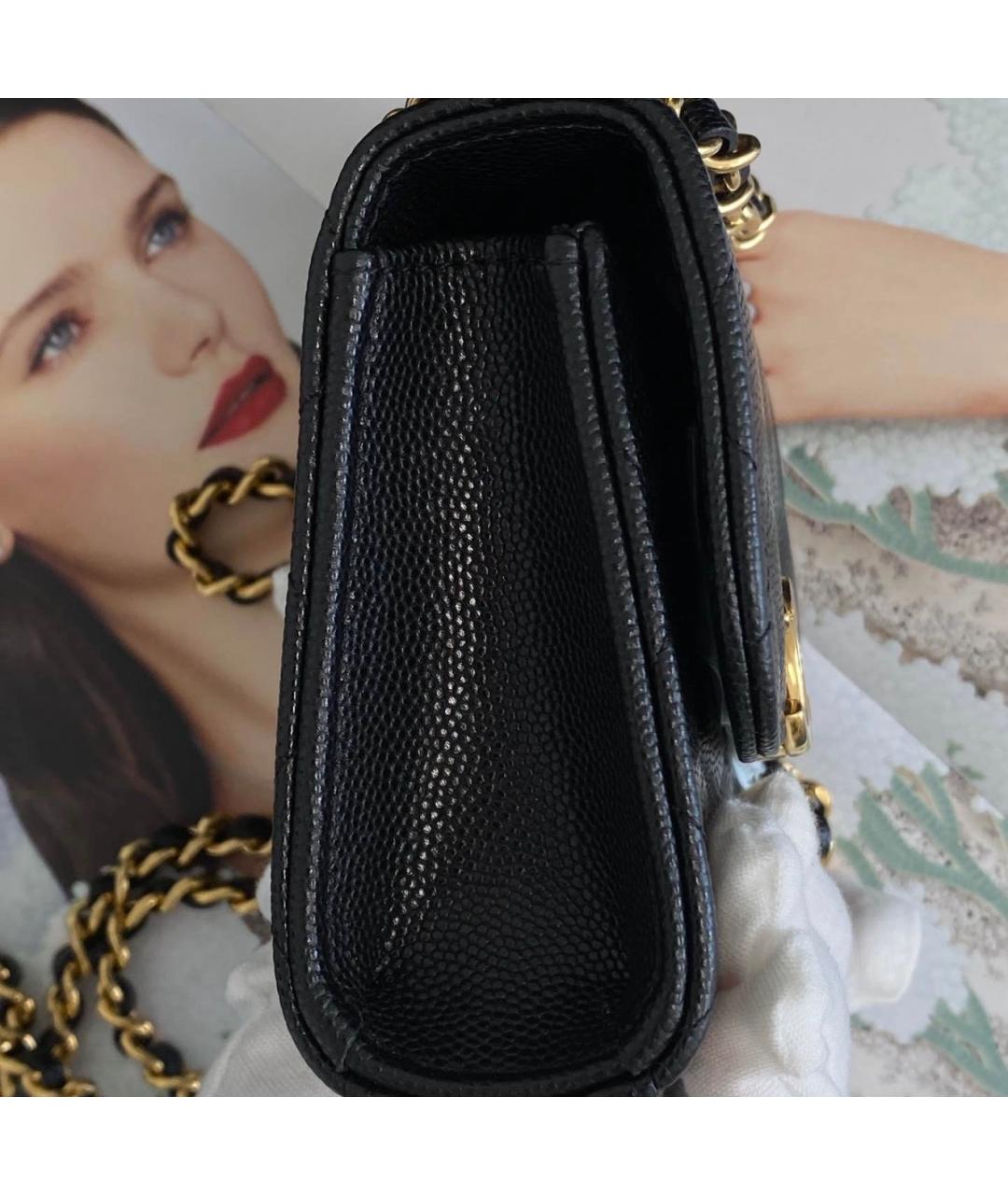 CHANEL Черная кожаная сумка через плечо, фото 7