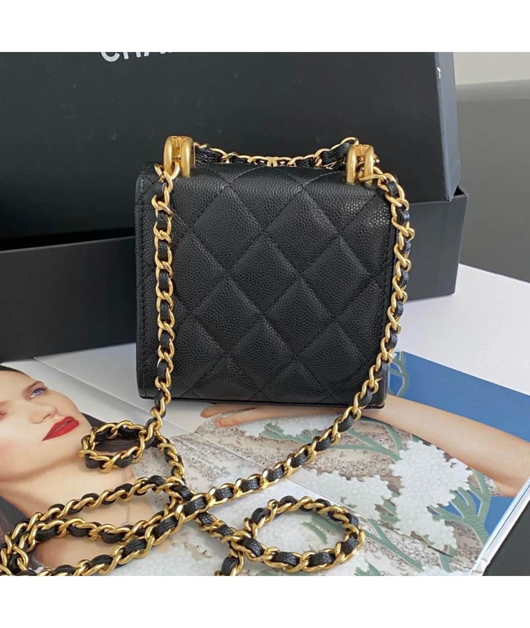 CHANEL Черная кожаная сумка через плечо, фото 3