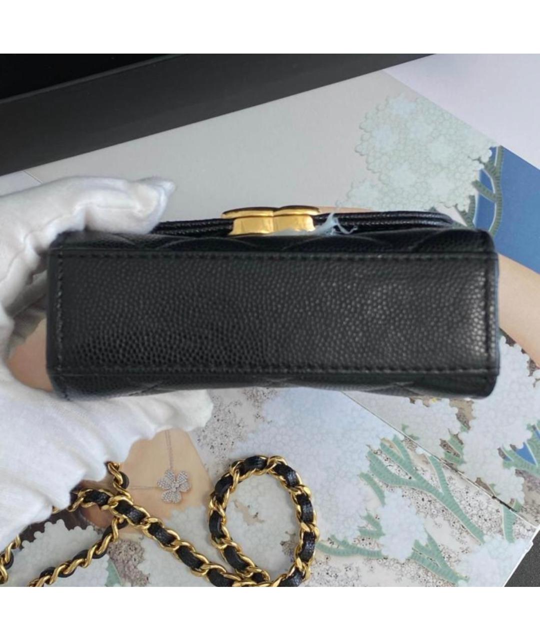 CHANEL Черная кожаная сумка через плечо, фото 4