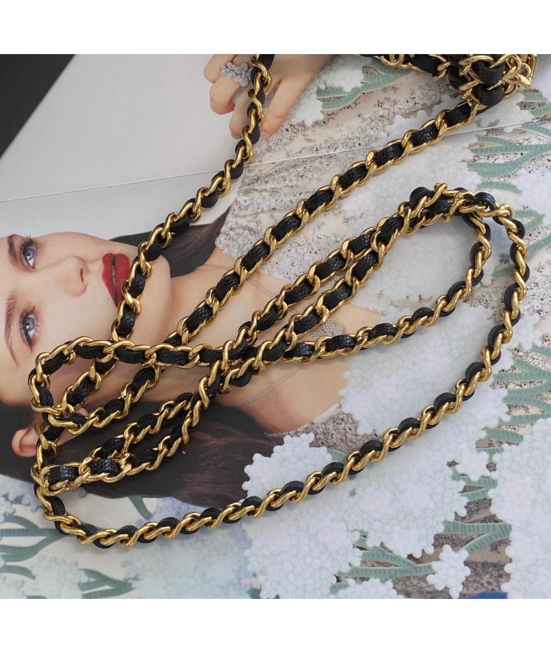 CHANEL Черная кожаная сумка через плечо, фото 9